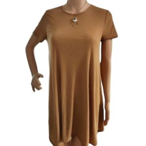 Forever 21 Beige Asymmetrical Tee shirt dress, M